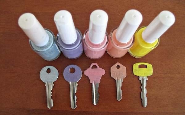 8.) Use fingernail polish to identify your keys easily.