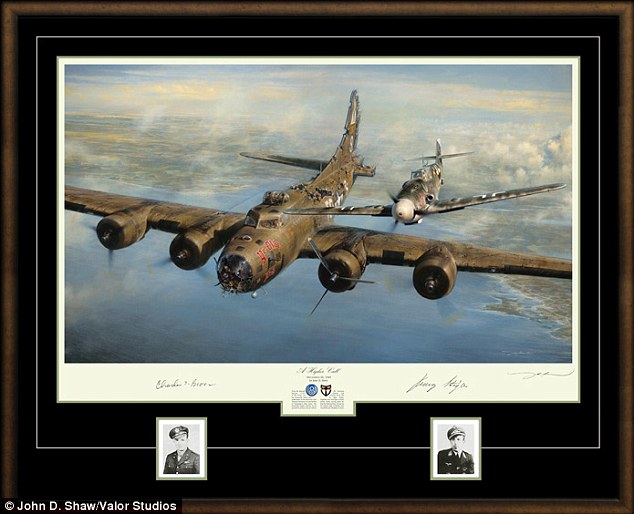 Flying aces: A specially-commissioned painting to mark the moment Franz Stigler