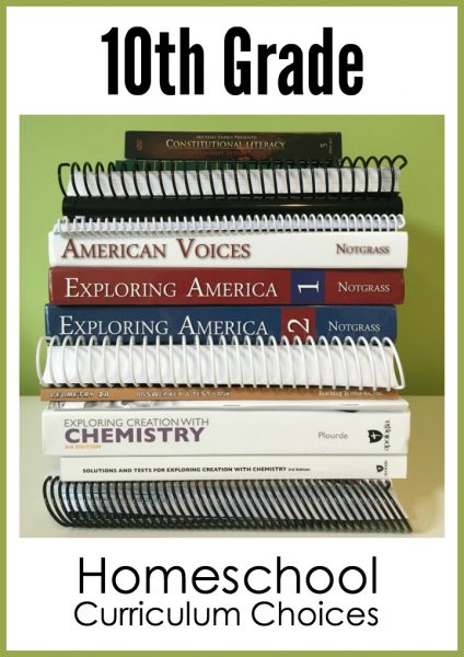 10th grade homeschool curriculum choices from Homeschool Creations 2016